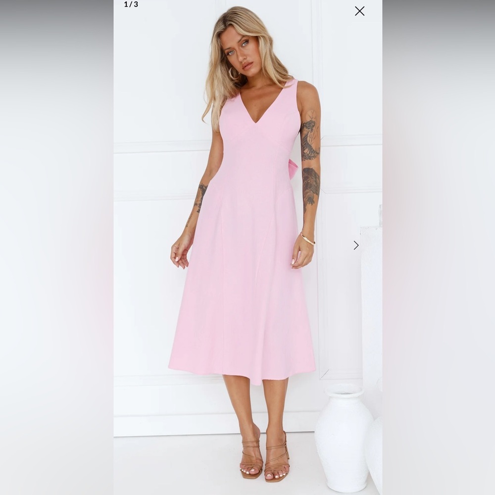 Hello Molly Sparkly Smile Midi Dress Pink